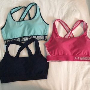 3 Under Armour sports bras, medium